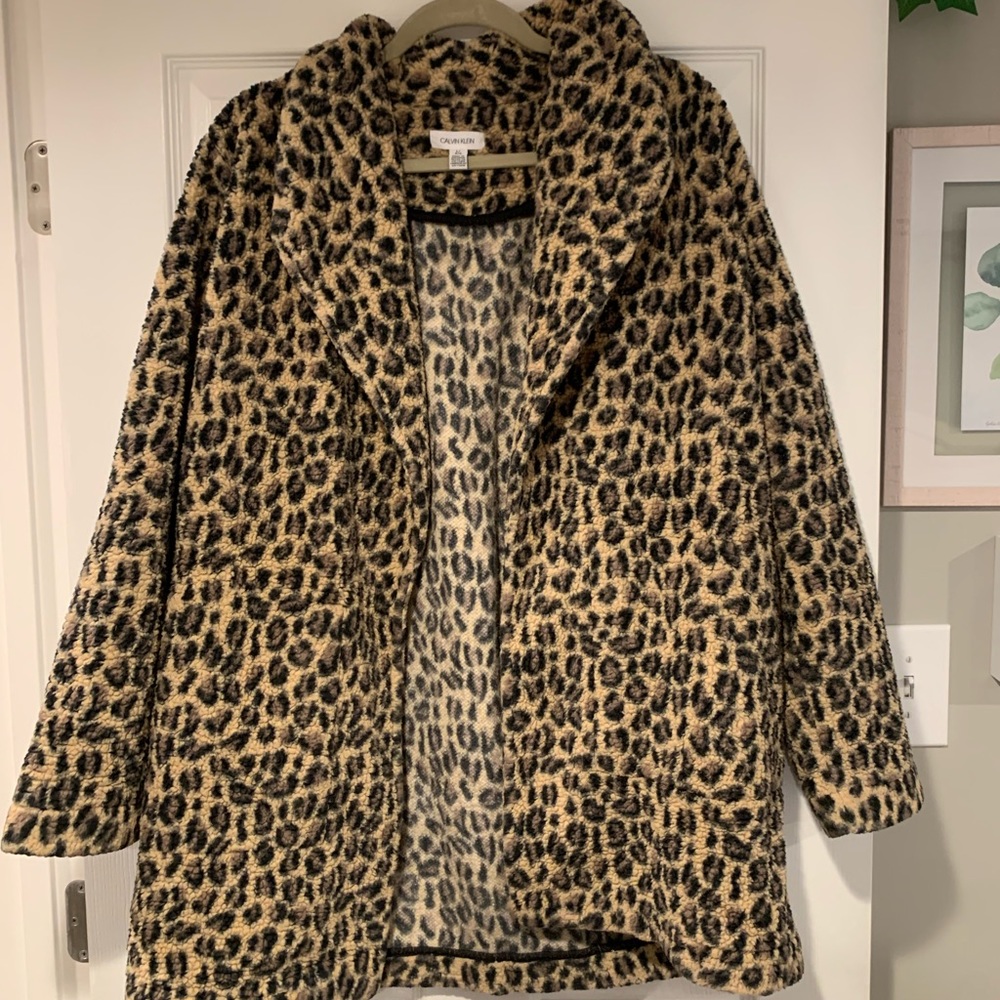 Cheetah print Calvin Klein Sherpa Jacket size L